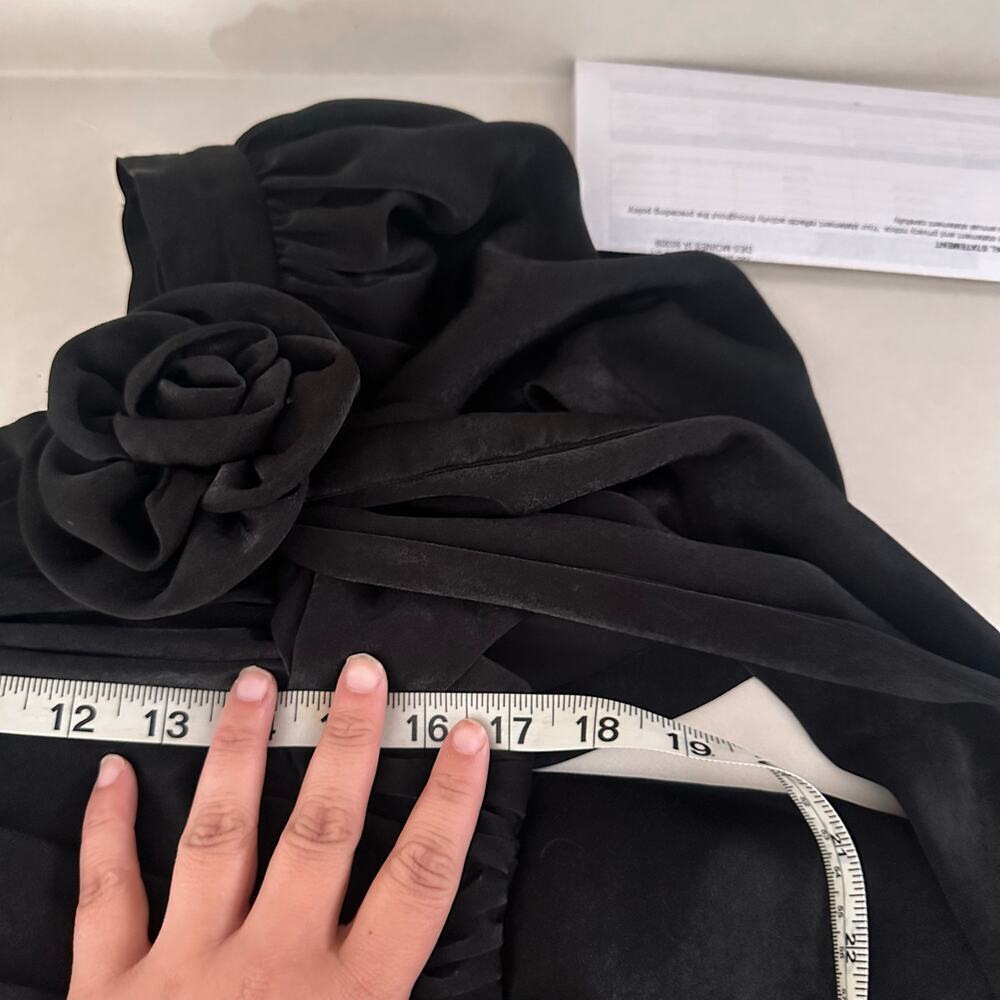 Vintage 80s black midi ruched dress - Picture 5 of 7